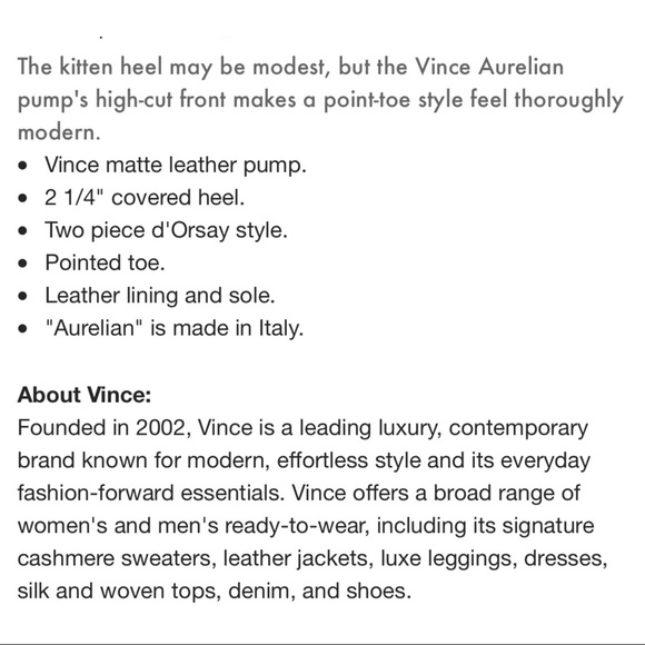 Vince Aurelian D’Orsay Pumps Woodsmoke - Picture 11 of 11